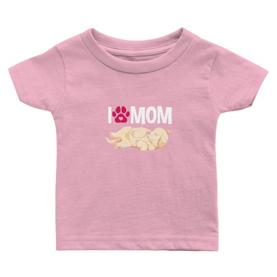 I Love Mom Golden Retriever Baby T Shirts