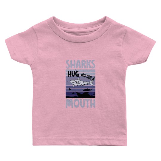 Great White Shark Hug Largest Predator Ocean Baby T Shirts