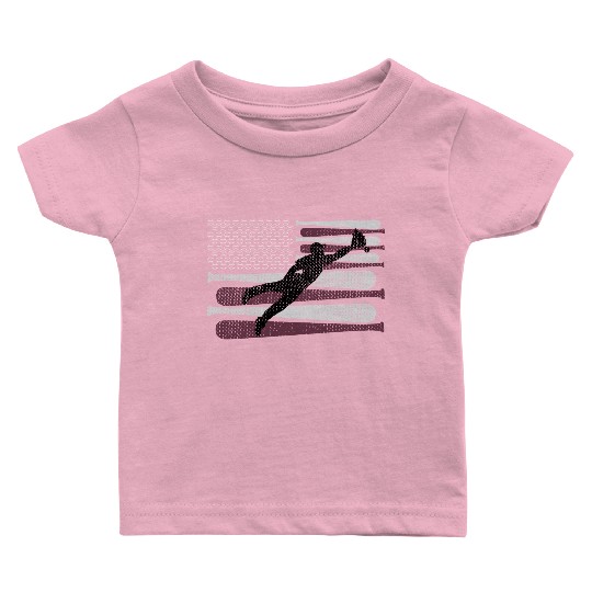 Baseball School Play American Vintage Flag Baby T Shirts