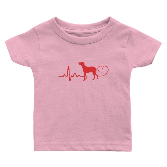 Dog Lover Heartbeat Weimaraner Dog Silhouette Baby T Shirts