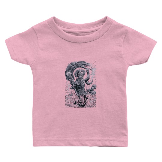 Maya God Mayan Mythology Chaac with Lightning and Baby T Shirts