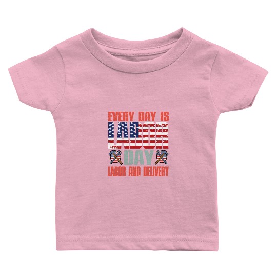 Happy Labor Day Baby T Shirts For Labor Day Messy Bun USA