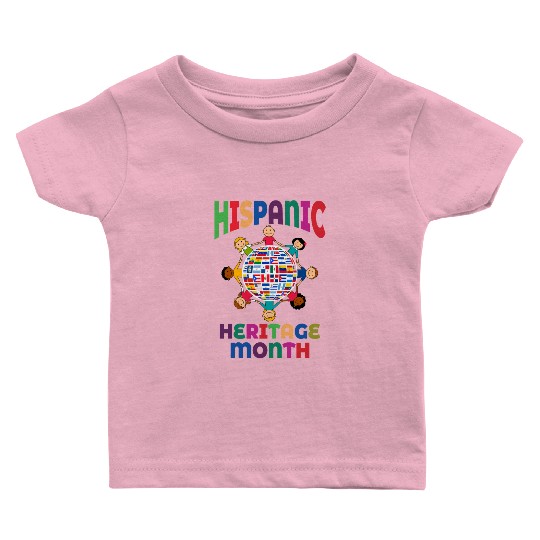 Hispanic Heritage Month Kids Countries Flags World Baby T Shirts