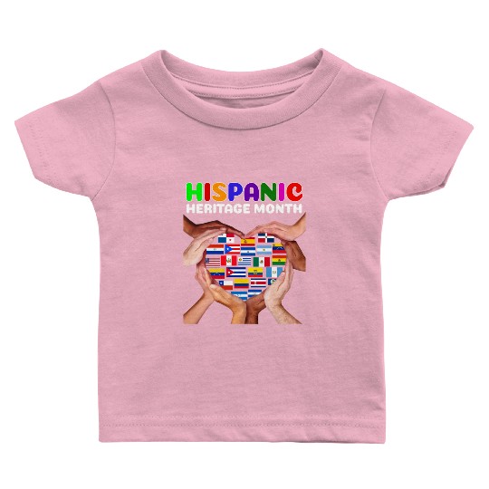 Hispanic Heritage Month All Countries Heart Hands Baby T Shirts