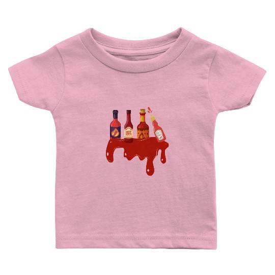 Hot Sauce Hot Sauces Foodie Tea Spicy Hot Baby T Shirts