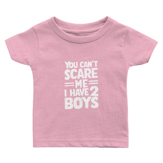 Can't Scare Dad of 2 Boys Daddy Funny Father's Day Baby T Shirts