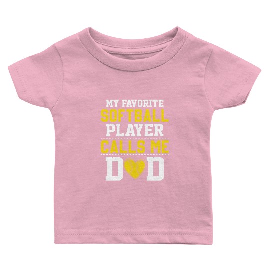 Softball Dad Funny Daddy Father's Day Baby T Shirts