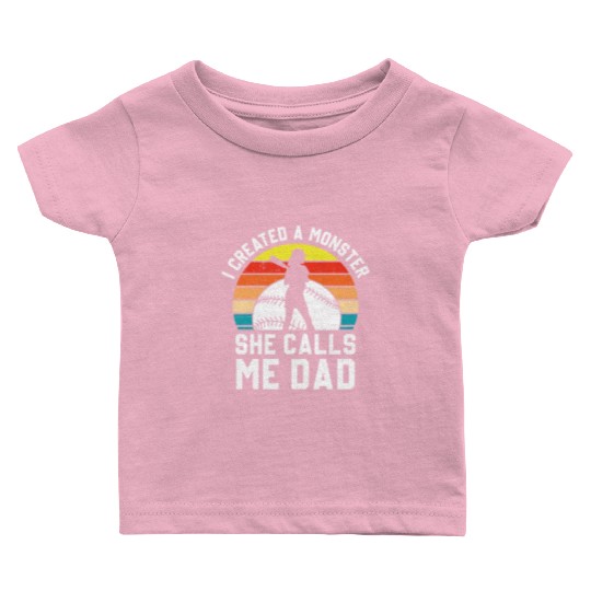 Calls Me Softball Dad Funny Daddy Father's Day Baby T Shirts