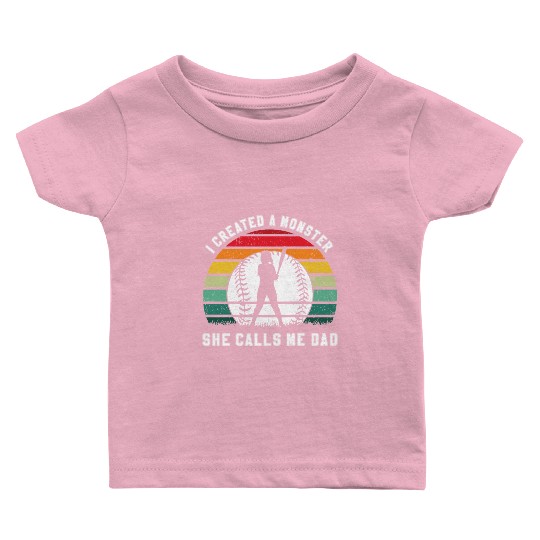 Calls Me Softball Dad Funny Daddy Father's Day Baby T Shirts