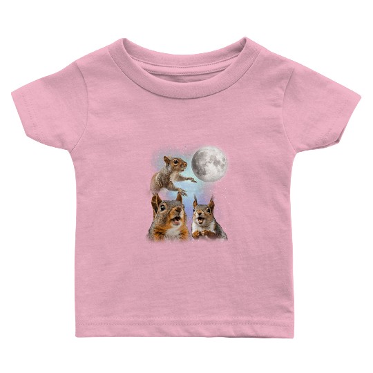Funny Squirrel Moon Space! Nerd, Geed, Science Baby T Shirts