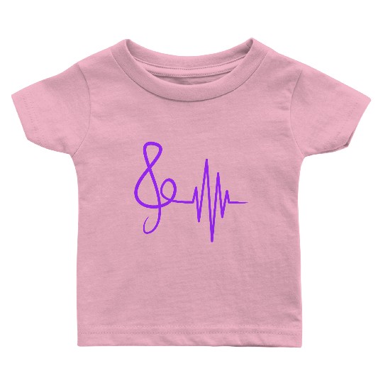 Music Clef Note Violin Treble Sound Pulse ECG Baby T Shirts
