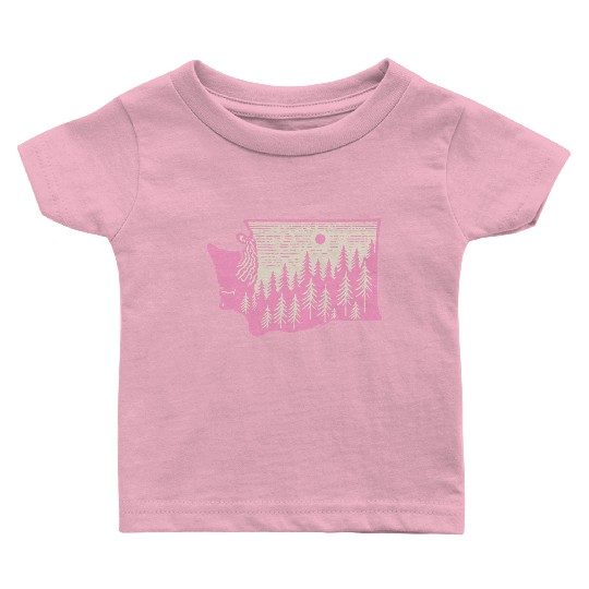 Washington DC Wild Outline State Baby T Shirts