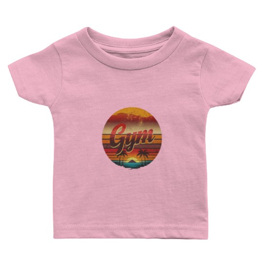 Vintage GYM Sunset Workout Streetwear Style Baby T Shirts