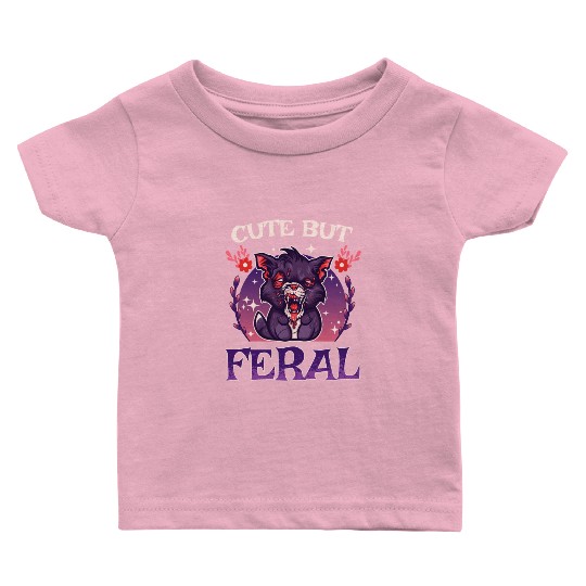 Cute but Feral! Wild Cat Party Concert Cat Lovers Baby T Shirts