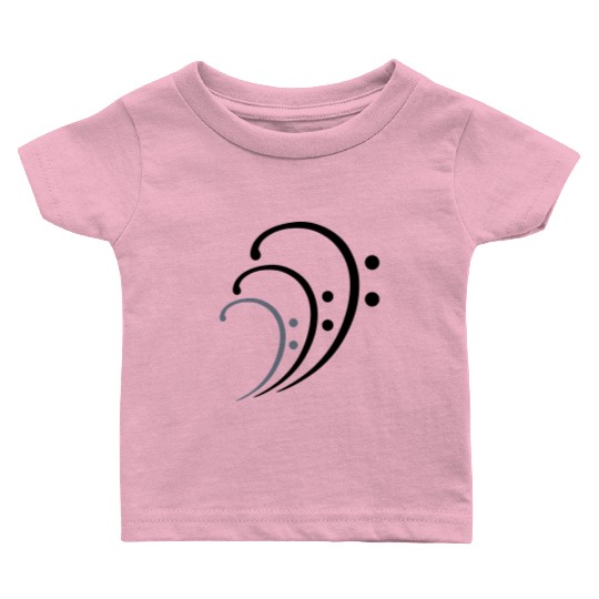 Three Music Bass Clef Notes 3 Cool Sound Symbols Baby T Shirts