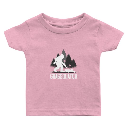 Landscaper Gardener Bigfoot Lawn Mowing Baby T Shirts
