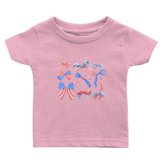 Red White Blue American Coquette Baby T Shirts