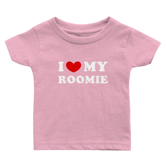 Love My Roomie Heart Baby T Shirts