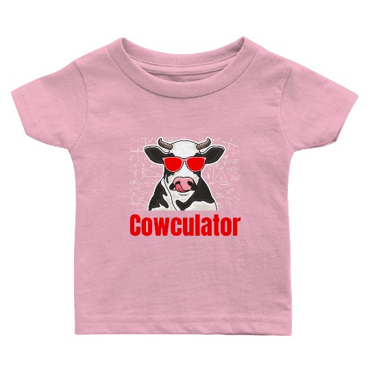 Cowculator Funny Cow Farmer Highlander Hereford Baby T Shirts