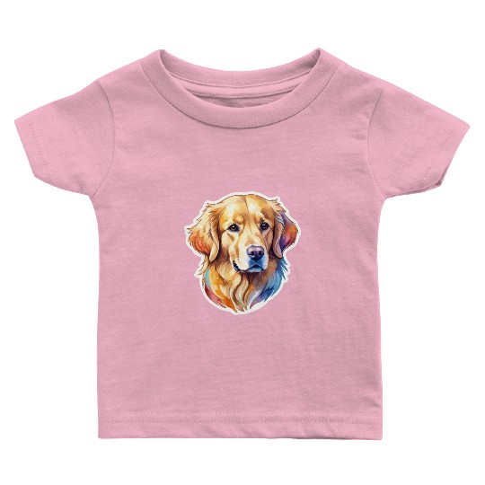 Golden Retriever Watercolor Baby T Shirts