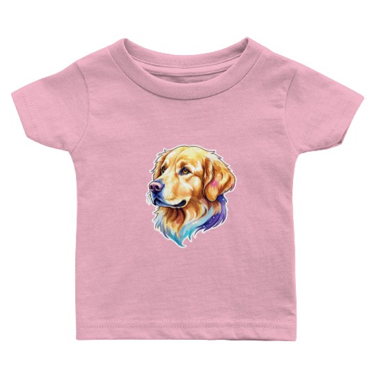 Golden Retriever Watercolor Baby T Shirts