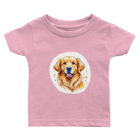 Golden Retriever Watercolor Baby T Shirts