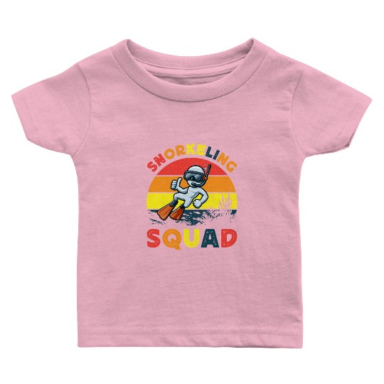snorkeling squad diver ocean snorkeling sunset sea Baby T Shirts