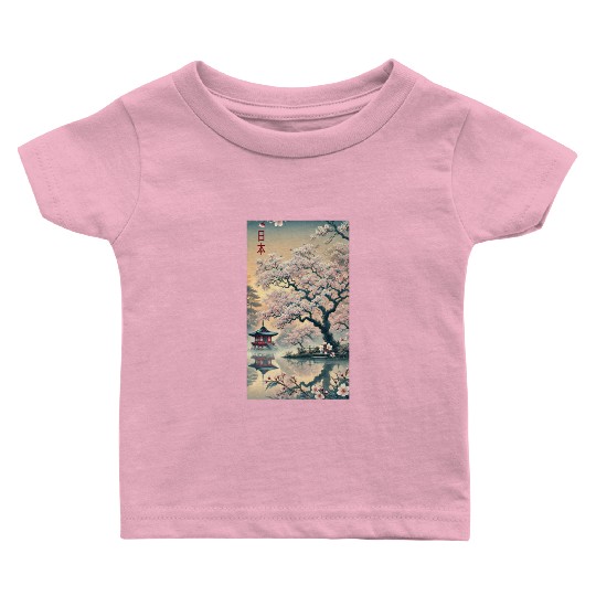 Japan church flowers art design Baby T Shirts