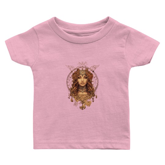 Mystical Ink Drawing of the Zodiac Libra Sign Baby T Shirts