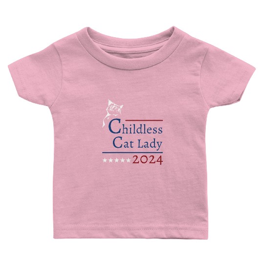 "Childless Cat Lady" Kamala Harris 2024 Baby T Shirts