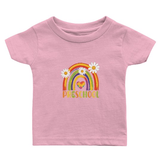 Preschool Rainbow Back to School Preschool Teacher Baby T Shirts