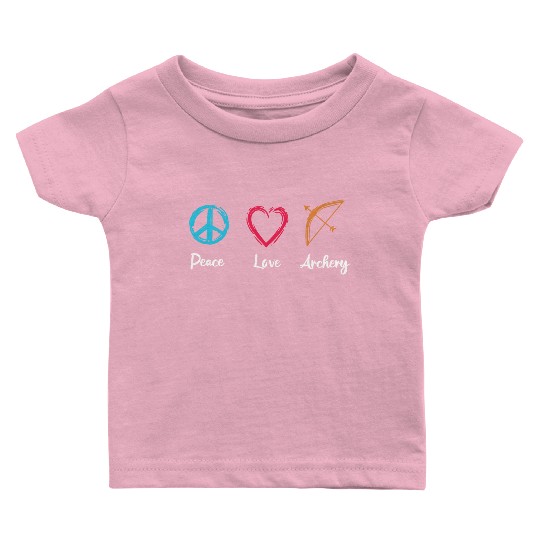 Peace Love Archery Baby T Shirts