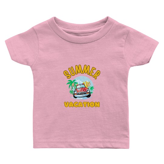 White Yellow Blue Nature Summer Vacation Baby T Shirts