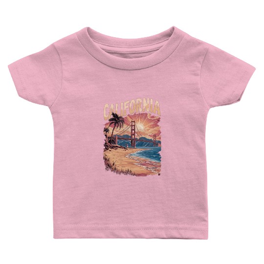 CALIFORNIA GOLDEN GATE BRIDGE BAY AREA Baby T Shirts