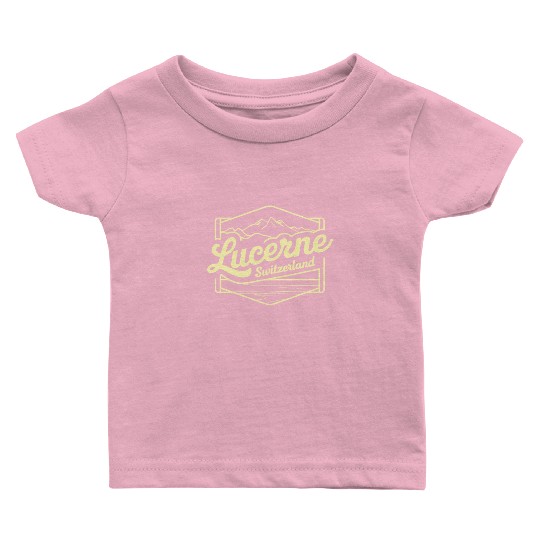 Lucerne Souvenir Switzerland Mountain Scene Baby T Shirts