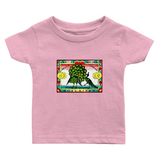 Japanese Safety Matches Matchbox Art Peacocks Baby T Shirts