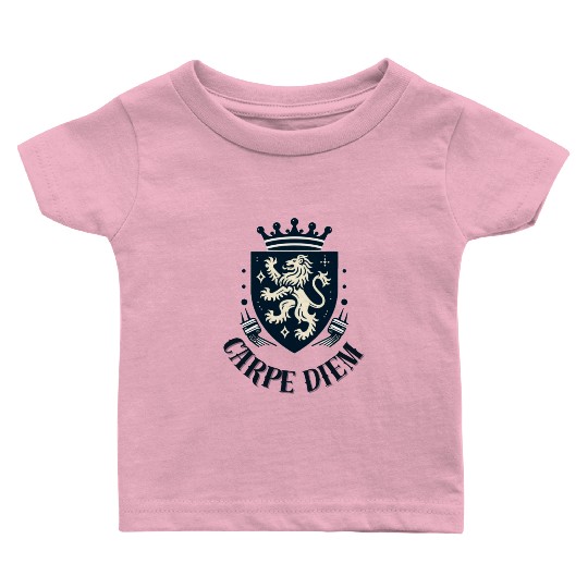 Carpe Diem - Elegant Heraldic Crest With Lion and Baby T Shirts