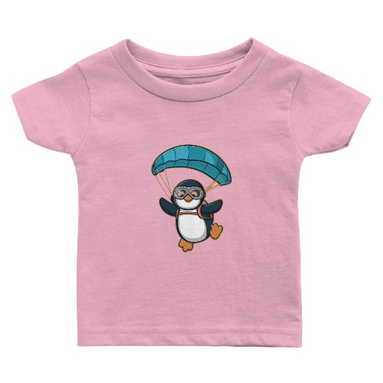 Skydiving Penguin Adventure Baby T Shirts
