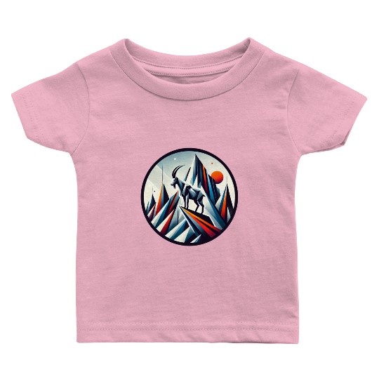 Abstract mountain goat Baby T Shirts
