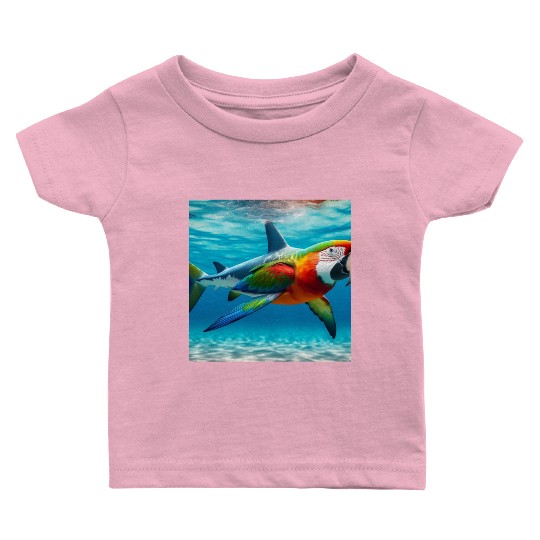The great white shark-parrot Baby T Shirts