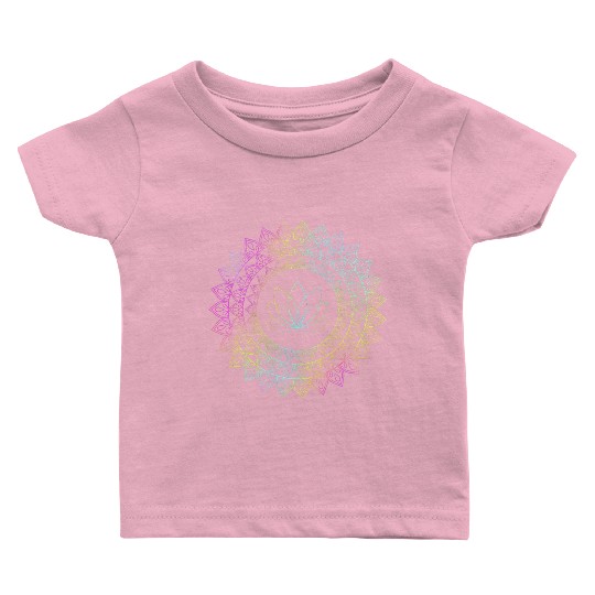 Retro Colorful Lotus Zen Meditation Baby T Shirts