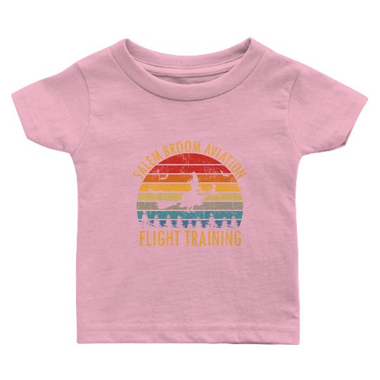 Womens Salem Broom Aviation Flight Halloween Baby T Shirts