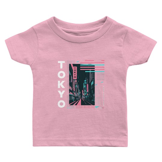 Neon Streets of Tokyo Baby T Shirts