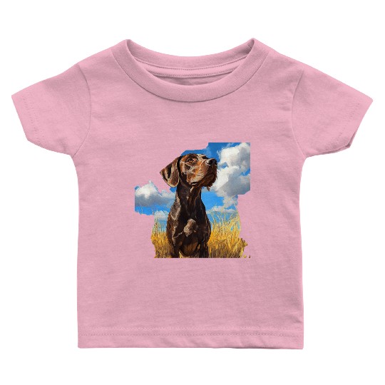 German Shorthaired Pointer Watercolor Picture Baby T Shirts