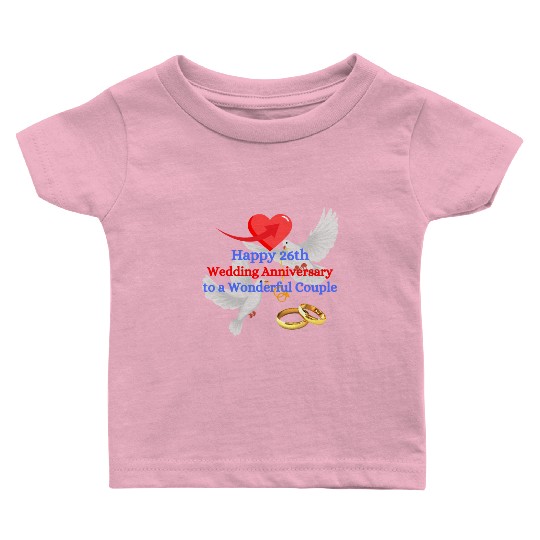 wedding Anniversary 26th Baby T Shirts