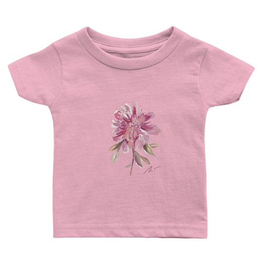 Peony loose watercolor hand-painted Baby T Shirts