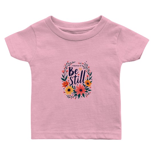 Psalm 46:10 Bible Verse Be Still Christian Baby T Shirts