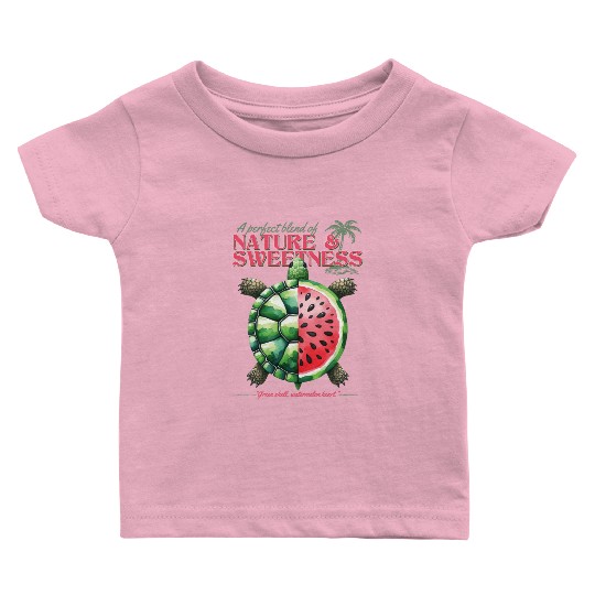 Watermelon Turtle Lover Funny Summer Design Baby T Shirts