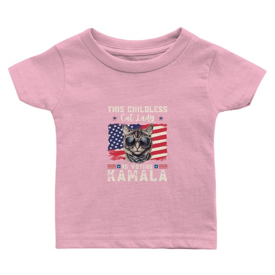 This childless Cat lady for kamala Harris 2024 Baby T Shirts