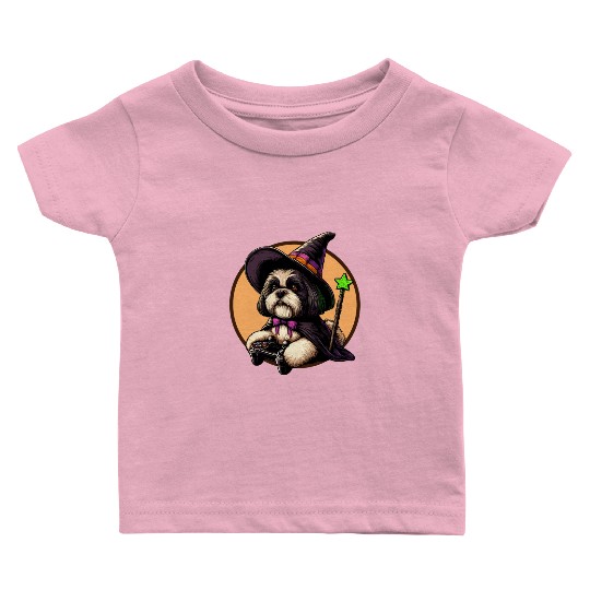 Shih Tzu dog as Wizard and loves Gaming Baby T Shirts